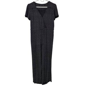 Christy Dawn Jumpsuit Size Small Black Dot Print Rayon Short Sleeve Cropped Leg
